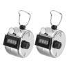 PATIKIL Clicker Counter, 2 Pack Handheld Tally Counter Mechanical 4-Digit Number Click Pitch Counter for Coaching Knitting, Golf, Lap, Fishing, Silver view 1