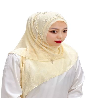 Azedssw Womens Turkish Beaded Floral Tassel Hijab Islamic Hijab Women Scarf Hijab Muslim Shawl Hijab