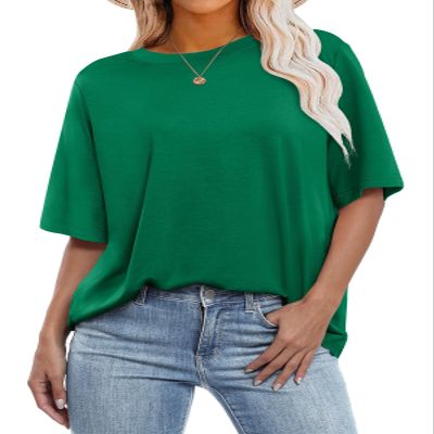 ANRABESS Womens Oversized T Shirts Short Sleeve Crewneck Tops Casual Loose Basic Tee Shirts 2026 Summer Outfits Trendy Clothes Green XX-Large