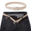 ayamoti Woven Elastic Braided Belts Womens Stretch Belt Limitless Adjust Multicolored Golf Belts for Man 1 3/8 Fashion Casual (Beige, XL) view 4