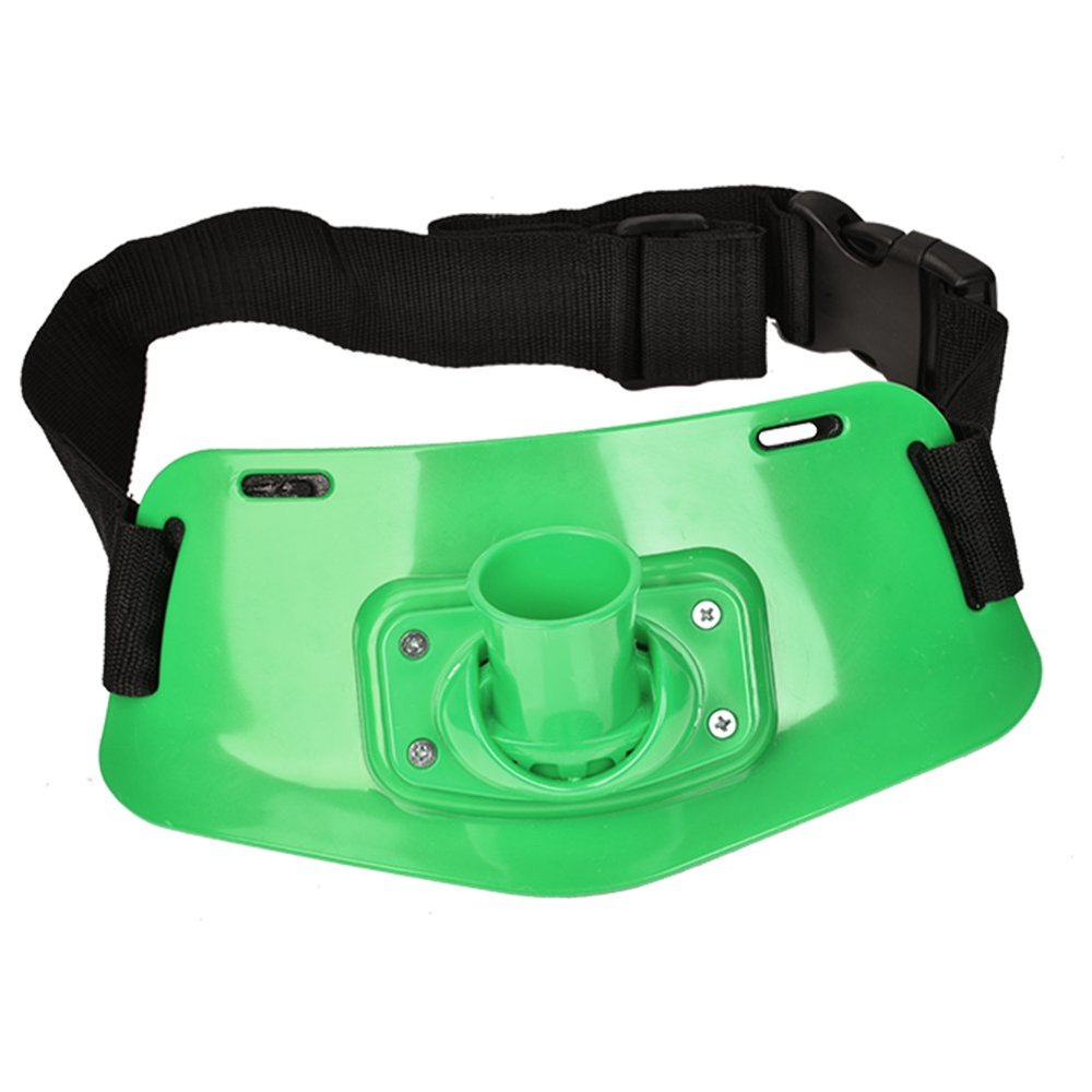 Fishing Rod Belt, High Strength Adjustable Boat Rock Fishing Rod Pole Holder Fish Tackle Accessories (Green)