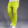 JEsilunmaMY Slim Cargo Joggers Pants for Men Drawstring Tactical Pants with Zipper Pockets Stretch Sweatpants Casual Trousers (Yellow,X-Large) view 2