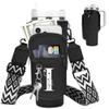 LOKASS for Stanley Cup Accessories 40 oz Water Bottle Carrier Bag with Phone Pocket for Stanley Tumbler Holder with Strap, Personalized Gifts with Floral Initial A-Z for Women/Girls/Stanley Cup Fans view 1