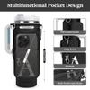 LOKASS for Stanley Cup Accessories 40 oz Water Bottle Carrier Bag with Phone Pocket for Stanley Tumbler Holder with Strap, Personalized Gifts with Floral Initial A-Z for Women/Girls/Stanley Cup Fans view 2