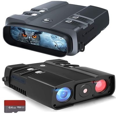 BUTXET 1080P Infrared Binoculars Night Vision Goggles for Outdoors, Digital Night Vision Binoculars with 64GB SD Card, 3-10x Magnification, 1640ft Viewing Range, 5W 850NM High Sensitivity COMS Sensor