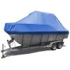 PHASFBJ Waterproof Boat Cover,210D Oxford Fabric Boat Covers with Motor Cover Anti-Uv Scratch-Resistant Boat Center Console Cover,Fits V Shape Tri Hull Fish & Ski Boat Covers,Blue,12~14FT view 1