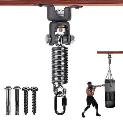 BeneLabel 360 Swivel Heavy Boxing Bag Hanger with Spring 275 LBs Capacity Heavy Bag Mount Spring for Punching Bags Ceiling Mount with Spring
