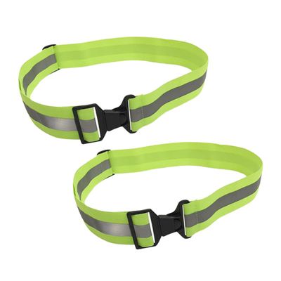 balacoo 2 Pcs Reflective Belt for Night Running Green Reflector Belt Night Reflective Belt Elastic Belt Reflective Waistband for Cycling Safety Reflective Belt Reflective Waist Belt Riding, Medium