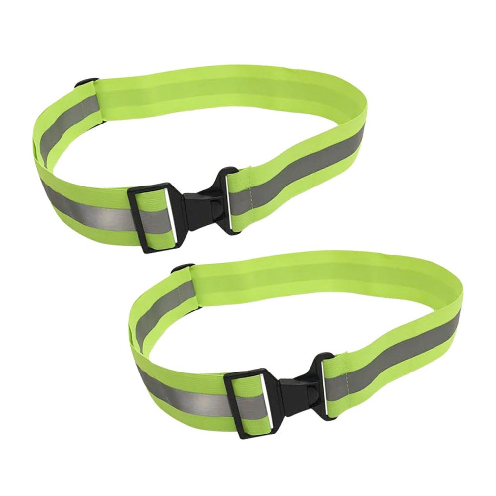 balacoo 2 Pcs Reflective Belt for Night Running Green Reflector Belt Night Reflective Belt Elastic Belt Reflective Waistband for Cycling Safety Reflective Belt Reflective Waist Belt Riding, Medium