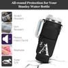 LOKASS for Stanley Cup Accessories 40 oz Water Bottle Carrier Bag with Phone Pocket for Stanley Tumbler Holder with Strap, Personalized Gifts with Floral Initial A-Z for Women/Girls/Stanley Cup Fans view 3