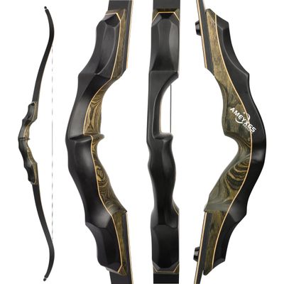 58" Takedown Recurve Bow for Hunting Archery Right Hand Traditional Bow for Beginner Adults 25-60 Lbs (Only Bow, 55 Lbs)