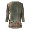 2025 3/4 Length Sleeve Womens Tops 3/4 Length Sleeve Womens Tops 2025 Floral Print Vintage Fashion Casual Loose with Round Neck Plus Size Shirts Wine XX-Large view 4