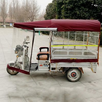 WYHBXD Electric Tricycle Awning, SANBENGZI Dump Truck Rainproof Tarpaulin, 3 Wheel Cargo Trike Windshield,Adult Tricycle Bike Cover (Size : L:110cm/43in W:90cm/35in)