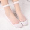 YOLAI 1Pair Sheer Mesh Transparent Socks For Women Ultra-Thin Lace Fishnet See Through Ankle Socks (White, One Size) view 2
