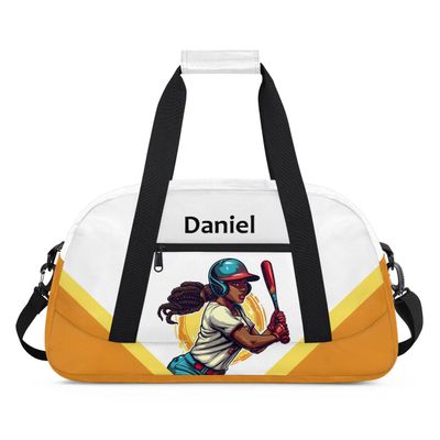 Personalized Kids Sport Duffel Bag Custom Gym Bag Weekender Bags Travel Luggage Bag for Girls & Boys Baseball