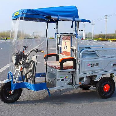 WYHBXD Adult Tricycle Cover,Ideal for Heavy Duty Electric Tricycle,Motorcycles or SANBENGZI Cab Awning,Protect You from Wind and Rain While Driving (Color : Half Blue, Size : W:75cm/29in)