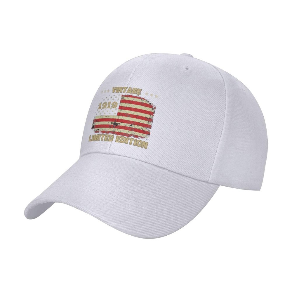 105th Birthday Gifts Vintage 1919 Hat Men Est 1919 105th Birthday Gifts for Women Hat Baseball Cap Snapback Hat White