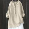 3/4 Length Sleeve Womens Tops Linen Shirts for Women V Neck T Shirts for Women Womens Button Up Shirts Summer Outfits for Women view 2