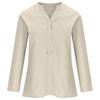 3/4 Length Sleeve Womens Tops Linen Shirts for Women V Neck T Shirts for Women Womens Button Up Shirts Summer Outfits for Women view 3