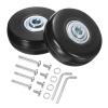 uxcell Luggage Wheels Replacement 51 x 17 mm/2" x 0.7" Rubber Swivel Caster Bearing Wheels Repair Kits for Suitcase Inline Outdoor Skate, Black 2Set view 1