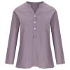 2025 Women's Tops 3/4 Sleeve Linen Tops for Women V Neck Shirts for Women Oversized Button Up Shirts for Women Womens Tops Summer view 3