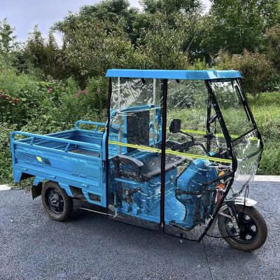 WYHBXD 3 Wheels e-Trikes Awning, Electric Tricycle Cover, SANBENGZI Electric Cargo Tricycle Tarpaulin for Delivery Electric Trike (Color : Light Blue)