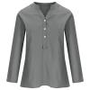 2025 Womens 3/4 Sleeve Tops Linen Shirts for Women Womens V Neck Tops Oversized Button Up Shirts for Women Summer Blouses for Women 2025 view 3