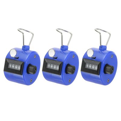 PATIKIL Clicker Counter, 3 Pack Handheld Tally Counter Mechanical 4-Digit Number Click Pitch Counter for Coaching Knitting, Golf, Lap, Fishing, Blue