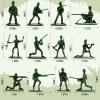 RoundFunny 100 Pcs Green Army Men Soldiers Set - 1-1.5 Inch Plastic Army Men Action Figures, 12 Assorted Poses, Durable ABS Material for Dioramas, Collection, War Scenes & Educational Play view 2