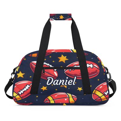 Customized Travel Duffel Bag Kids Gym Bag with Name Small Sport Tote Bag Dance Bag As Gifts for Boys and Girls Football