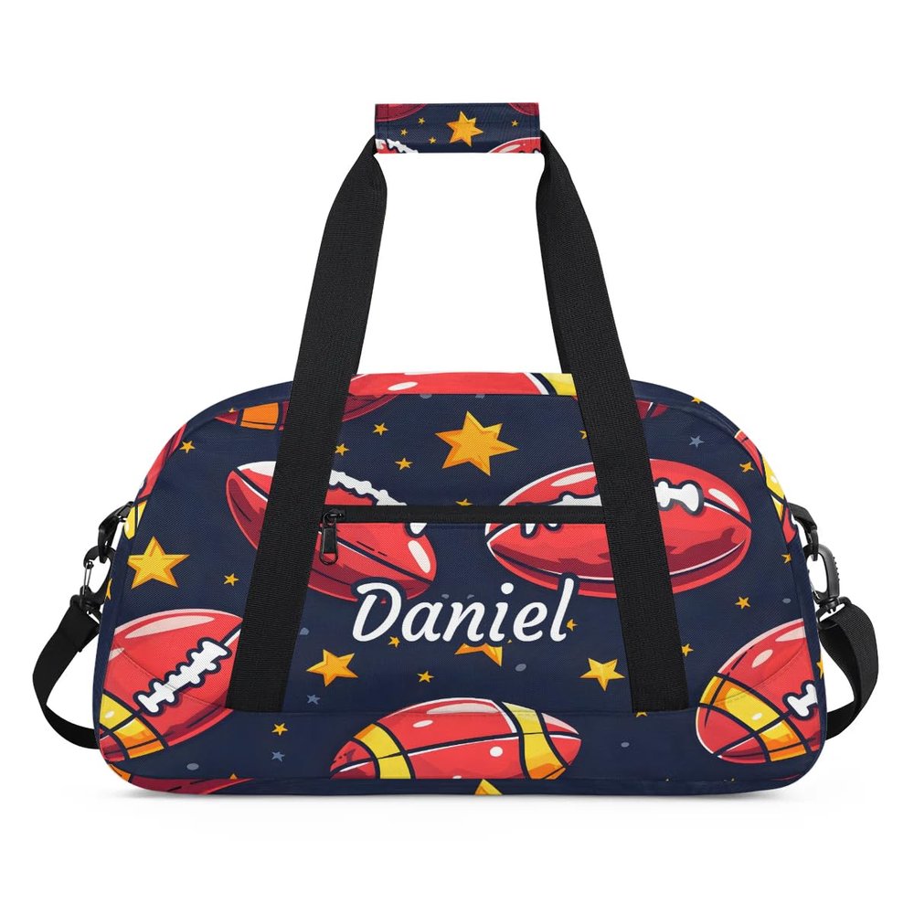Customized Travel Duffel Bag Kids Gym Bag with Name Small Sport Tote Bag Dance Bag As Gifts for Boys and Girls Football