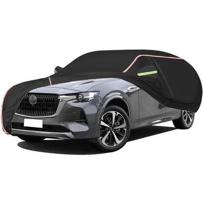 WOLWES Car Cover are Suitable for Mazda CX-60 All-Weather Windproof, Snowproof, Rainproof, UV-Protected and Breathable All-Season Universal with Side Door Zip Oxford Cloth Car Cover (Color : Black,