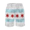 Zakqeik Chicago-City Flag Mens Swim Trunks Quick Dry Swim Shorts with Pockets Funny Beach Shorts XL view 3
