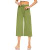 midelxp Summer Capri Pants for Women Loose Fit Drawstring Cropped Sweatpants Comfy Workout Yoga Pants with Pockets Baggy Hiking Pants Capri Sweatpants Casual Travel Pants Women Wide Leg Pants view 2