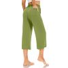 midelxp Summer Capri Pants for Women Loose Fit Drawstring Cropped Sweatpants Comfy Workout Yoga Pants with Pockets Baggy Hiking Pants Capri Sweatpants Casual Travel Pants Women Wide Leg Pants view 4
