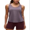 CRZ YOGA Pima Cotton Racerback Tank Top Purple Gray X-Small view 1