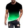 Men's T-Shirt Short Sleeve Performance Top Workout Muscle Fit Ombre Tee Quick Dry Athletic Gradient Active Shirts Green view 1