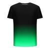 Men's T-Shirt Short Sleeve Performance Top Workout Muscle Fit Ombre Tee Quick Dry Athletic Gradient Active Shirts Green view 2