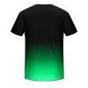 Men's T-Shirt Short Sleeve Performance Top Workout Muscle Fit Ombre Tee Quick Dry Athletic Gradient Active Shirts Green view 3