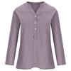 3/4 Length Sleeve Womens T Shirts Linen Blouses for Women Womens V Neck Tops Womens Button Up Shirts Cute Summer Tops view 3