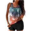 Tankini Athletic Swimsuits for Women Two Piece Full Coverage Bathing Suit V Neck Top with Boyshorts Modest Swimwear