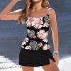 Womens Tankini Swimsuit Tummy Control Two Piece Vintage Bathing Suits Slimming Swimdress Modest Swimwear for Women view 2