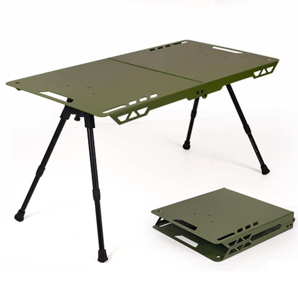 ZHAODGANN Folding Camping Table Portable Camping Table Aluminum Portable Table is Suitable for Beach Outdoor Picnic Barbecue Table, which can be Carried and Folded Lightly(80x40cm,Green)