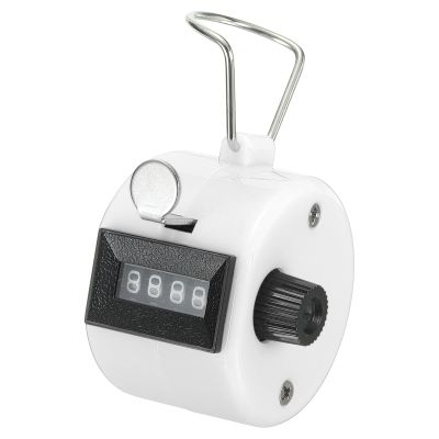 PATIKIL Clicker Counter, Handheld Tally Counter Mechanical 4-Digit Number Click Pitch Counter for Coaching Knitting, Golf, Lap, Fishing, White