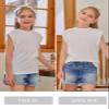 Haloumoning Girls Cap Sleeve Tops Summer Crewneck Tank Tops Cute T-Shirt Blouse 5-14 Years White view 4