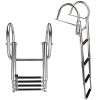 Swimming Pool Dock Ladder Marine Yacht Dock Bay Boat Ladder with Hand Railings, Heavy Duty Stainless Steel 4 Step Telescoping Foldable Dive Marine Ladders, Easy to Install view 2