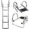 Swimming Pool Dock Ladder Marine Yacht Dock Bay Boat Ladder with Hand Railings, Heavy Duty Stainless Steel 4 Step Telescoping Foldable Dive Marine Ladders, Easy to Install view 3