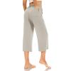 midelxp Summer Capri Pants for Women Loose Fit Drawstring Cropped Sweatpants Comfy Workout Yoga Pants with Pockets view 4