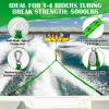 SETYPARY Boat Tow Harness for Tubing, Self Centering Tow Harness for 1-4 Riders Towable Tubes, Floating Boat Tow Rope for Watersports (Green & Black) view 2