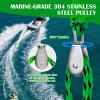 SETYPARY Boat Tow Harness for Tubing, Self Centering Tow Harness for 1-4 Riders Towable Tubes, Floating Boat Tow Rope for Watersports (Green & Black) view 3
